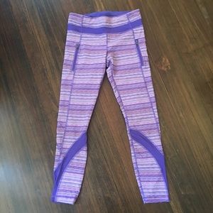 Lululemon yoga pants size 6 purple multicolored